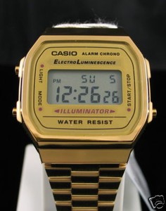 casio vintage retro a168 black gold