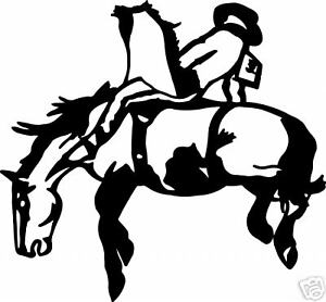 horse cowboy bronc riding decal western rodeo decals bucking vinyl buster customize sticker line signspecialist