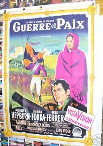 sur WAR & PEACE Audrey Hepburn Original French 1968 grande poster