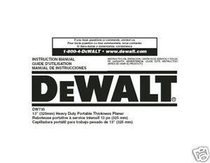Dewalt-13-Planer-Instruction-Manual-Model-DW735