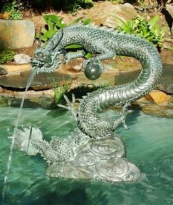 dragon water fountain garden chinese spitter bronze fountains pond statue statues asian outdoor gardens alibaba koi allsculptures