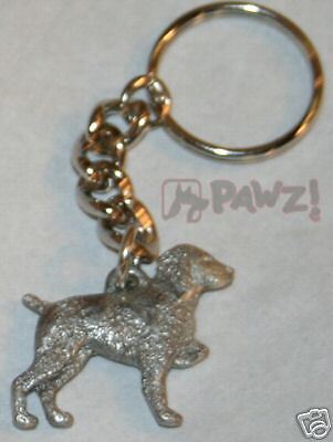 BRITTANY Dog Fine Pewter Keychain Key Chain Ring NEW