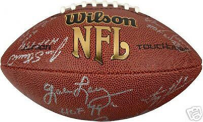   Sayers Troy Aikman Gene Upshaw HOF Signed Autograph Football  