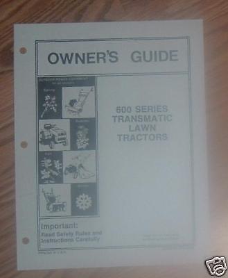 MTD MODELS 600 SERIES LAWN TRACTOR OWNERS MANUAL # 2  
