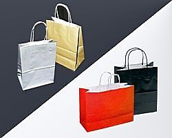 250 Cub High Gloss Paper Bag Red, Black, Silver, Gold  