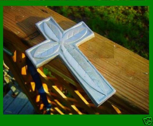 ALUMINUM CROSS  WALL, SHELF, GARDEN DECOR  