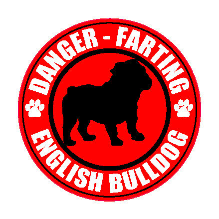 FARTING ENGLISH BULLDOG FART 5 DOG STICKER  