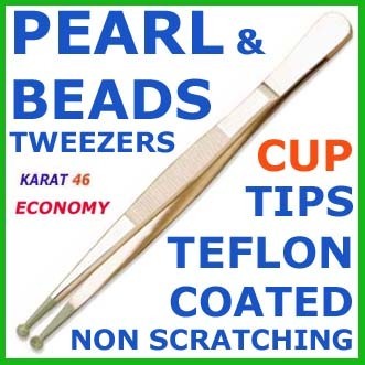 pearl tweezers bead holding no scratching teflon coated