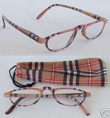 ZiZi Half Frame Reading Glasses CAMEL TARTAN +2.25  