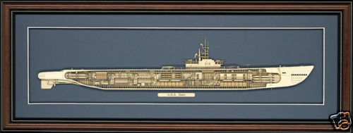   Cutaway Model of WW II Submarine USS Gato (SS 212)   Made in the USA
