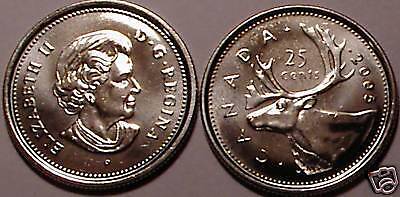 BRILLIANT UNCIRC  CANADA 2005 25 CENTS~~FREE SHIPPING~~