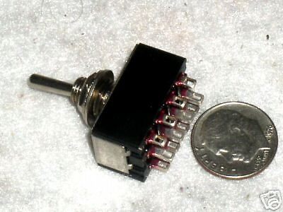 MINI TRAIN TOGGLE SWITCH 4PDT 4P2T 4 POLE ON ON 6 AMP  