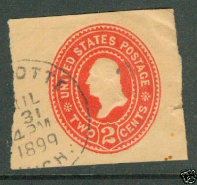 US ENVELOPE CUT SQUARE U369   2c   CARM on ORIEN/BUFF  