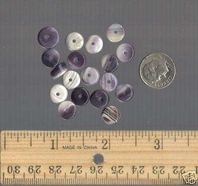 Genuine Handmade Wampum Disc Beads Quahog Shells 8 mm  