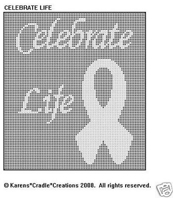 CELEBRATE LIFE BREAST CANCER Filet Crochet Pattern  