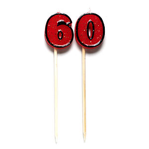 60th Birthday Party (Age 60) CAKE CANDLE PICKS   NEW  