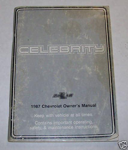 Chevy Celebrity 1987 87 Car Owners Manual