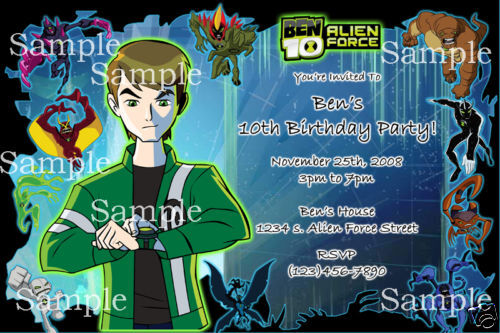 Ben 10 Alien Force Invitation   Digital File Only  