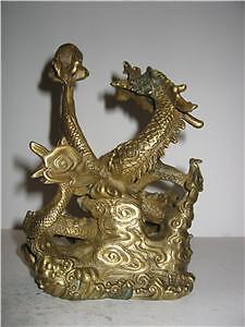 Bronze Victory Dragon Statue Feng Shui Power Success  