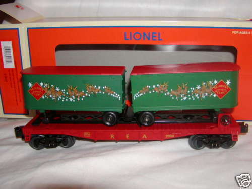 Lionel 6 39477 Christmas Flatcar Reindeer Trailers O 27 MIB New  