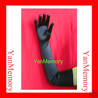 23 Stretch Satin Opera Long Gloves Womens Fancy Dress  