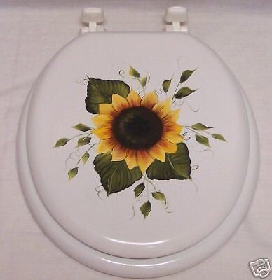 HP SUNFLOWER TOILET SEAT/NEW ITEM/MUST SEE/BY MB  