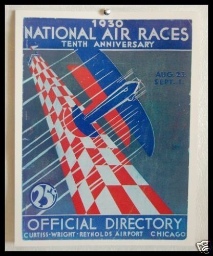 REPRO POSTER 1930 NATIONAL AIR RACES 10th ANNIVERSARY  