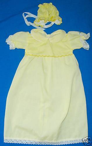 Cabbage Patch Preemie Doll Yellow Gown Bonnet Outfit 5H  