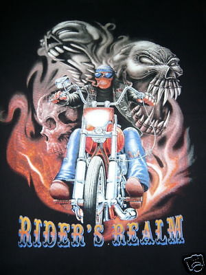 COWBOY CHOPPER MOTORCYCLE EAGLE RIDER T SHIRT BIKER L  