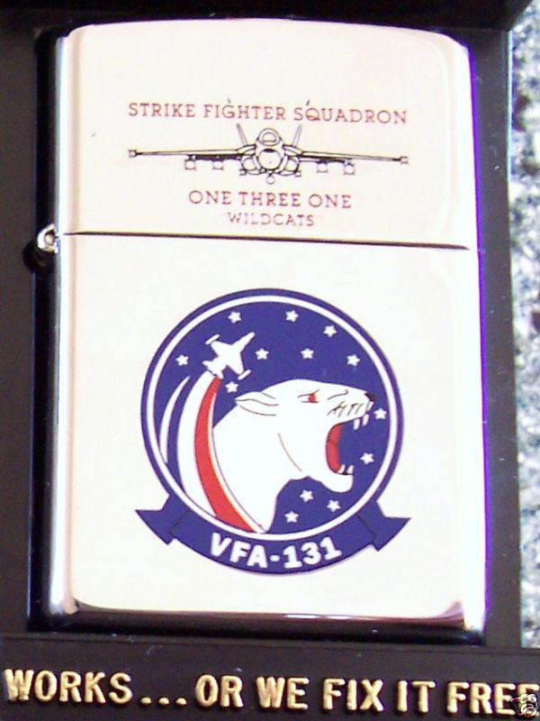 ZIPPO Lighter Strike Fighter Squadron VFA 131 Wildcats  