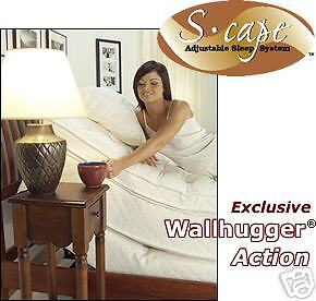 SPLIT QUEEN SCAPE Adjustable Bed w Massage Wall hugger  