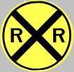 RAILROAD CROSSING SIGN   TRAIN RAIL ROAD TRACK ROUTE  