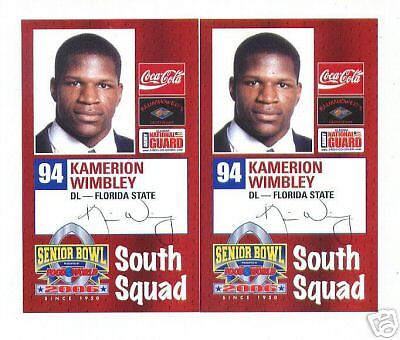 KAMERION WIMBLEY RC BROWNS 2006 SENIOR BOWL FSU NOLES  