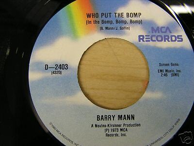 NOS BRIAN HYLAND / BARRY MANN.WHO PUT THE BUMP  