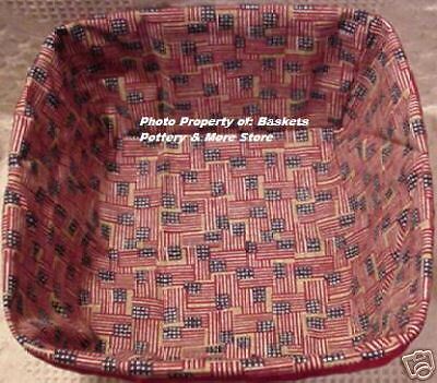 CAKE Longaberger OLD GLORY Flag Fabric Basket LINER   NEW RARE Retired 