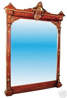 2656 American Victorian Walnut Wall Mirror w/2 Bevel  