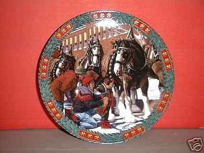 Budweiser Clydesdales Holiday Plate 1994  