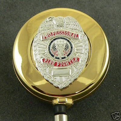 Professional Firefighter mini Badge Retractable ID Reel  