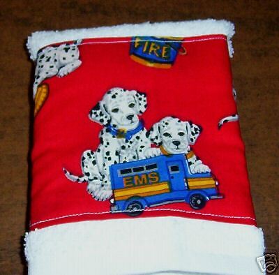 FIRE DOGS DALMATIONS DALMATIANS WASHCLOTH WASH TOWELS  