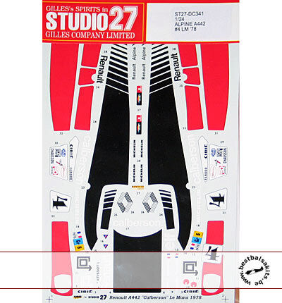 STUDIO 27 DECAL HELLER 1/24 ALPINE A442 LM 78 CALBERSON