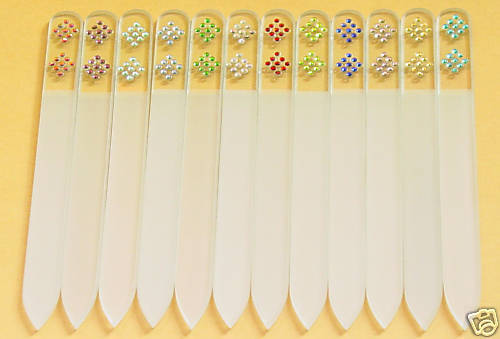 60 Crystal Glass Nail Files 5.5 Birthstone Birth Stone  