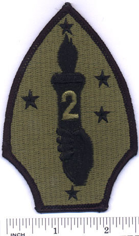 USMC 2nd Marine Division PATCH 2d MarDiv OD w/blk edge  