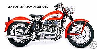 1956 HARLEY DAVIDSON ~ KHK MOTORCYCLE (RED) ~ MAGNET  