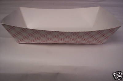 Paper Food Trays Red Plaid 5 lbs. NEW Baskets 250 count  