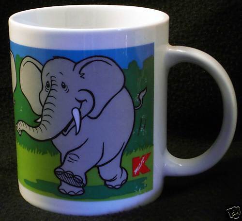 KMART Collectible Rare Dancing ELEPHANT Trio Coffee Mug  