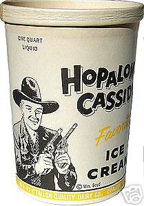 Old 1950s HOPALONG CASSIDY Ice Cream CONTAINER  