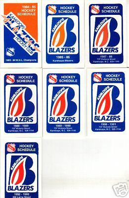 1986 87 Kamloops Blazers Junior Hockey Schedule WHL  