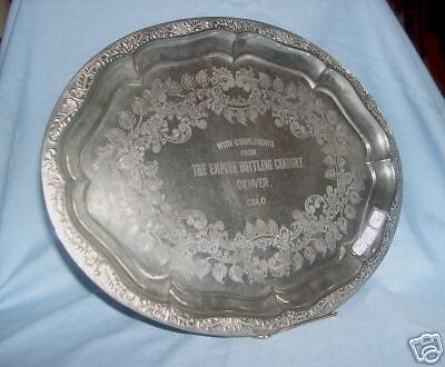 SALE 1902 15 EMPIRE BOTTLING CO Denver Advertising Tray  