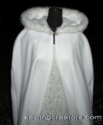 Winter Bridal Cape Formal Cloak Fur & Fleece  