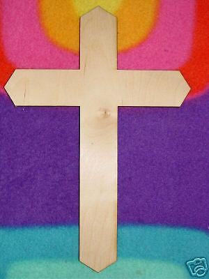 UNFINISHED ANGLE ENDS WOODEN CROSS CROSSES 11 x8  